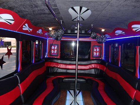 party bus rental interior