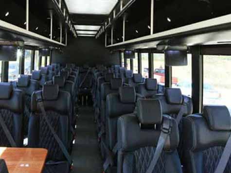 black charter bus interior 