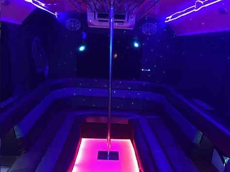 fort worth party bus interior